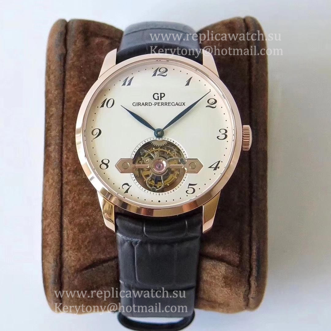 Best Price Girard Perregaux 1966 Tourbillon Sous Pont DOr 99535-52-131-BKBA Noob Factory Rose Gold White Dial Tourbillon