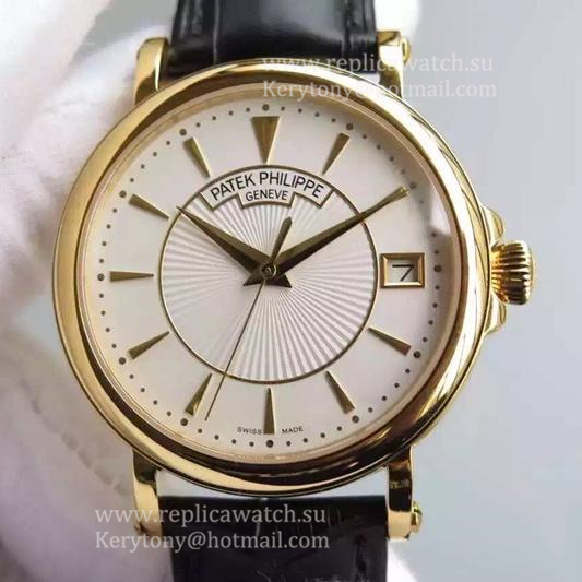 NEW Replica Pat*k Phi1i*pe Calatrava 5153  Yellow Gold White Dial 324SC