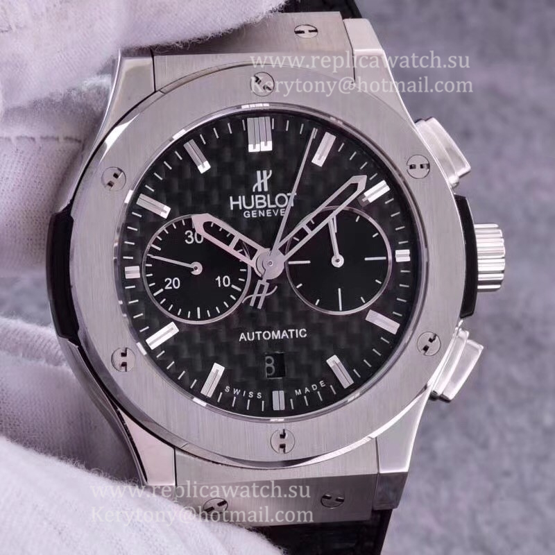 Copy Hublot Classic Fusion Chrono King Gold Titanium 521.NX.1171.LR HBB V6F Titanium Carbon Fiber Dial 7750