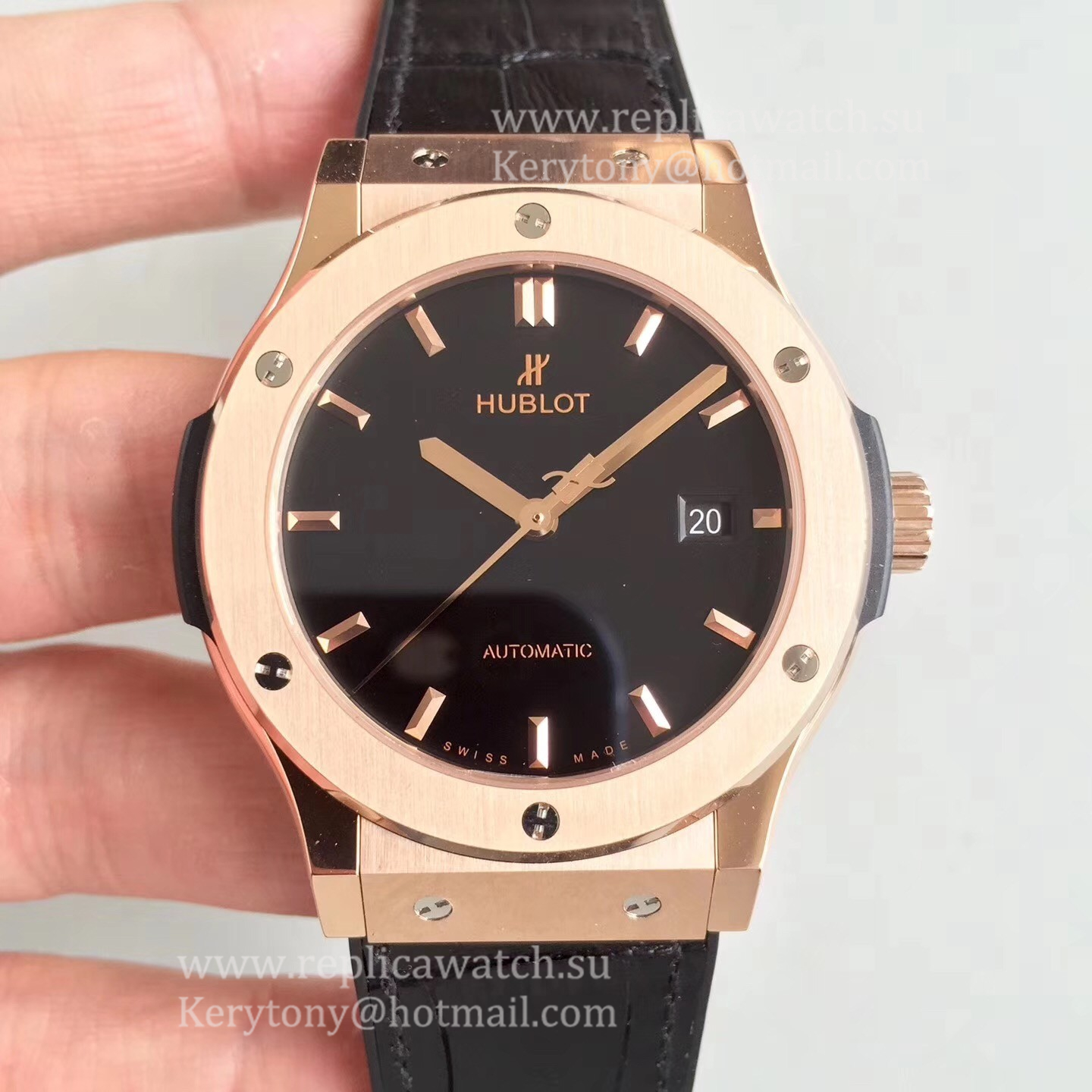 NEW Replica Hublot Classic Fusion King Gold 511.OX.1181.LR JJF Rose Gold Black Dial HUB1112