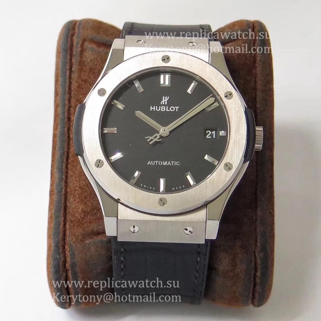 Copy Hublot Classic Fusion Titanium 45mm 511.NX.1171.LR WWF Titanium Black Dial HUB1112