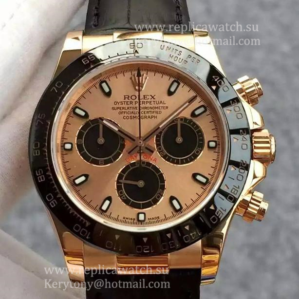 NEW Replica R01ex Daytona  116515 JHF Rose Gold Gold & Black Dial 4130