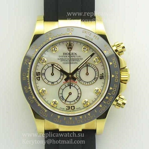 NEW Replica R01ex Daytona  116518 LN JHF Yellow Gold Mother Of Pearl Dial 4130