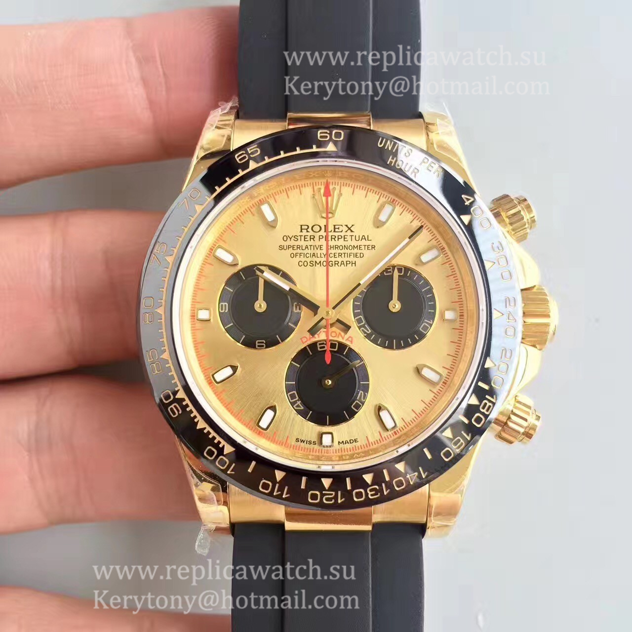 Replica R01ex Daytona  116518 LN Noob Factory Yellow Gold Champagne Dial 7750