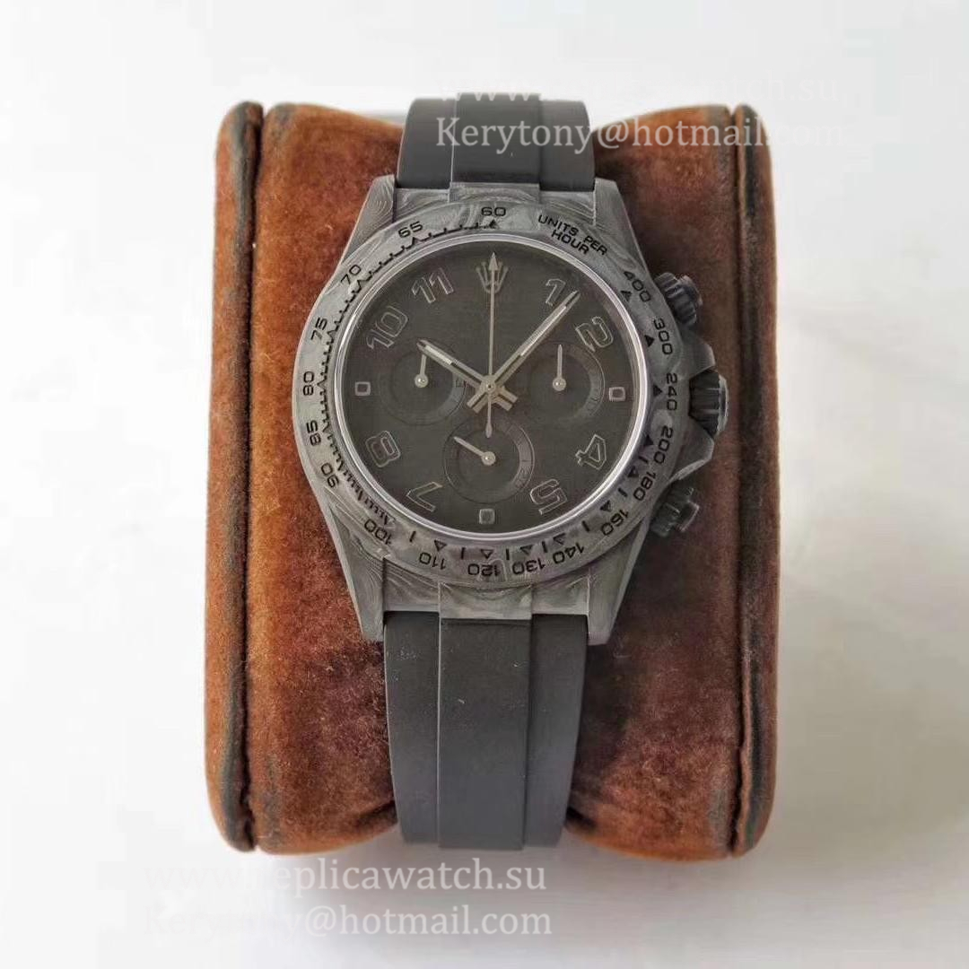 Replica R01ex Daytona  TWF Forged Carbon Black Dial 7750