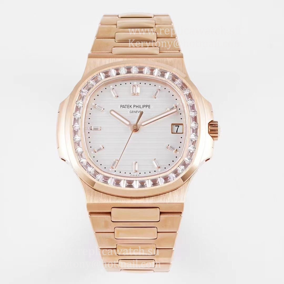 Perfect Replica Pat*k Phi1i*pe Nautilus 5711 PPF V4 Rose Gold & D1am0nd White Dial 324SC (Free Box)