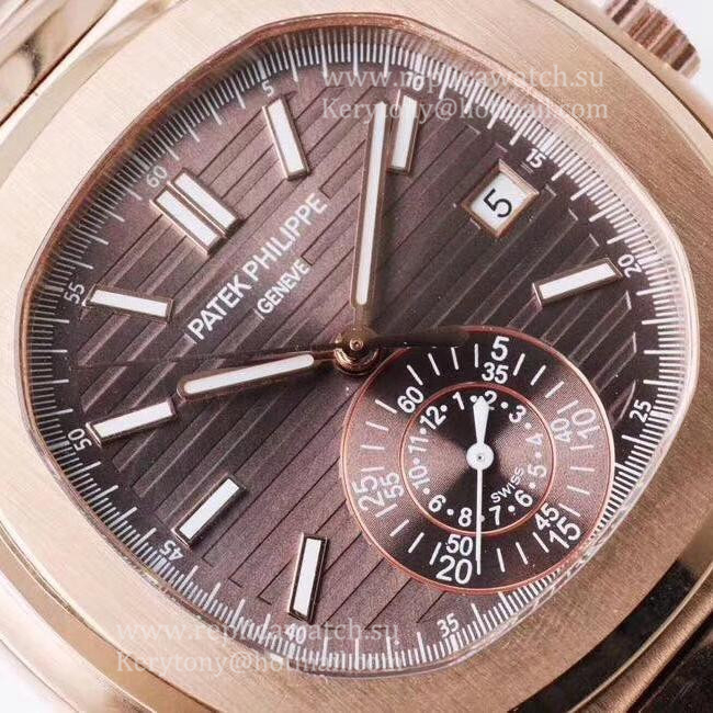 Fake Pat*k Phi1i*pe Nautilus Chrono 5980/1R PPF Rose Gold Chocolate  Dial 7750