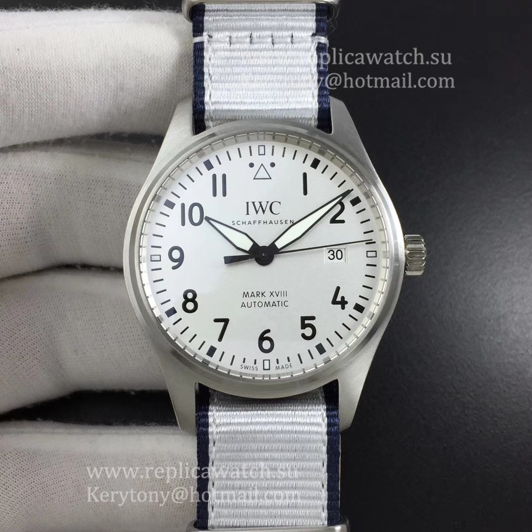 Fake IWC Pilot Mark XVIII IW327002 M+F SS White Dial 35111