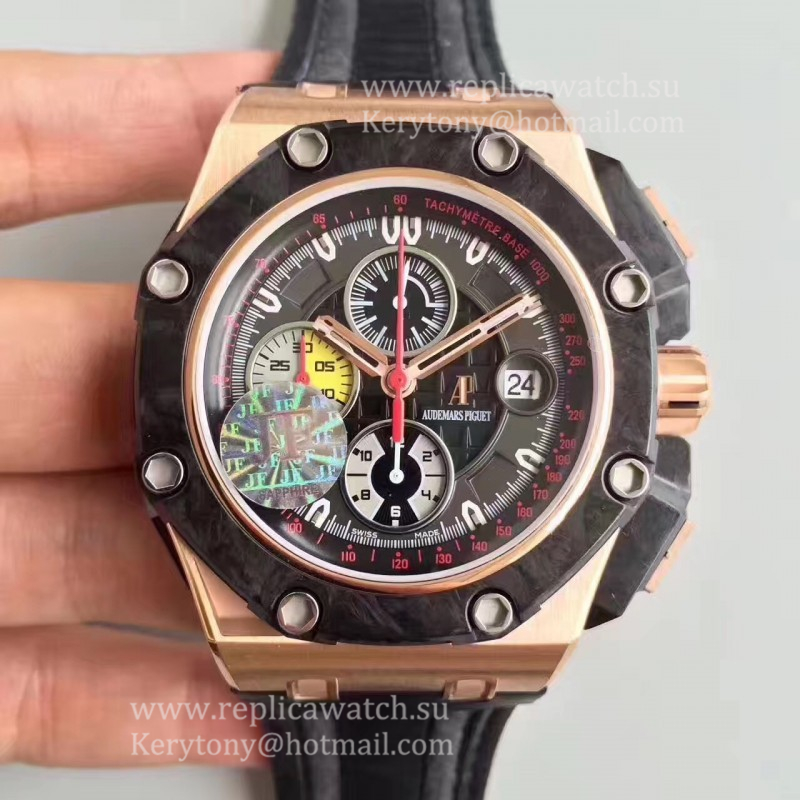 Shop Audemars P1g*et Royal Oak Offshore Grand Prix 26290RO.OO.A001VE.01 JF V2 Rose Gold Black Dial 3126