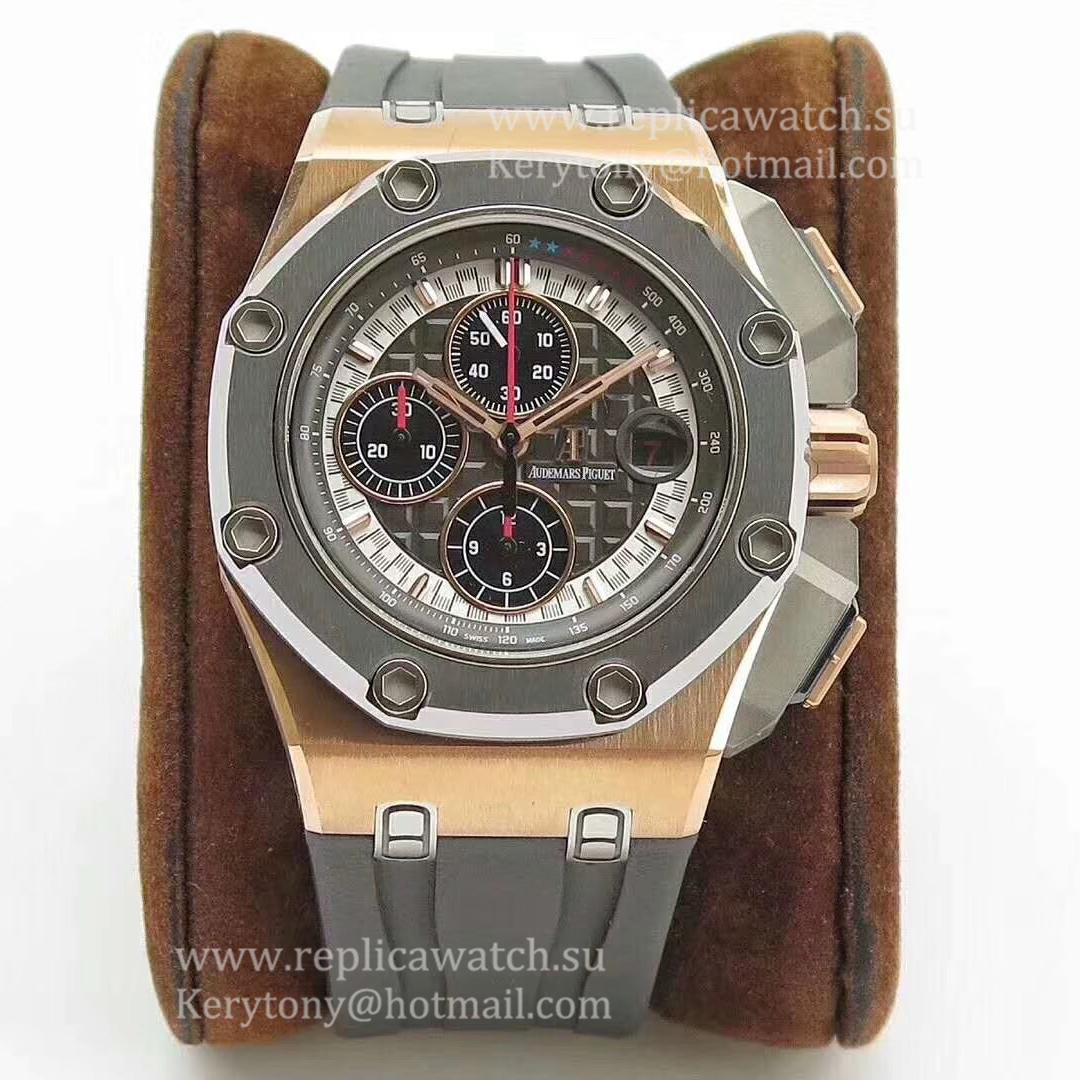 High Quality Audemars P1g*et Royal Oak Offshore Michael Schumacher 26568OM.OO.A004CA.01 JF V8 Rose Gold Anthracite Dial 3126