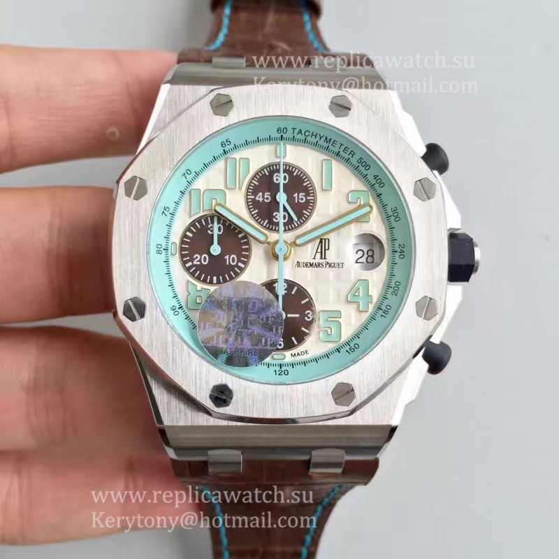 High Quality Audemars P1g*et Royal Oak Offshore Montauk Highway 26187ST.OO.D801CR.01 JF V2 SS White Dial 7750