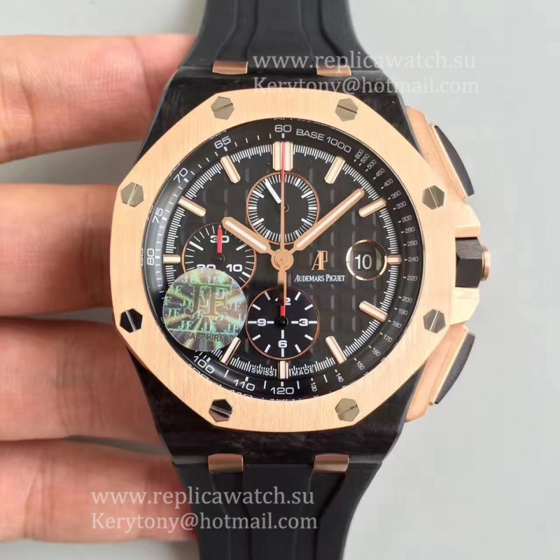 Replica Audemars P1g*et Royal Oak Offshore QE2 Cup 2016 26406FR.OO.A002CA.01 JF V5 Forged Carbon Black Dial 3126