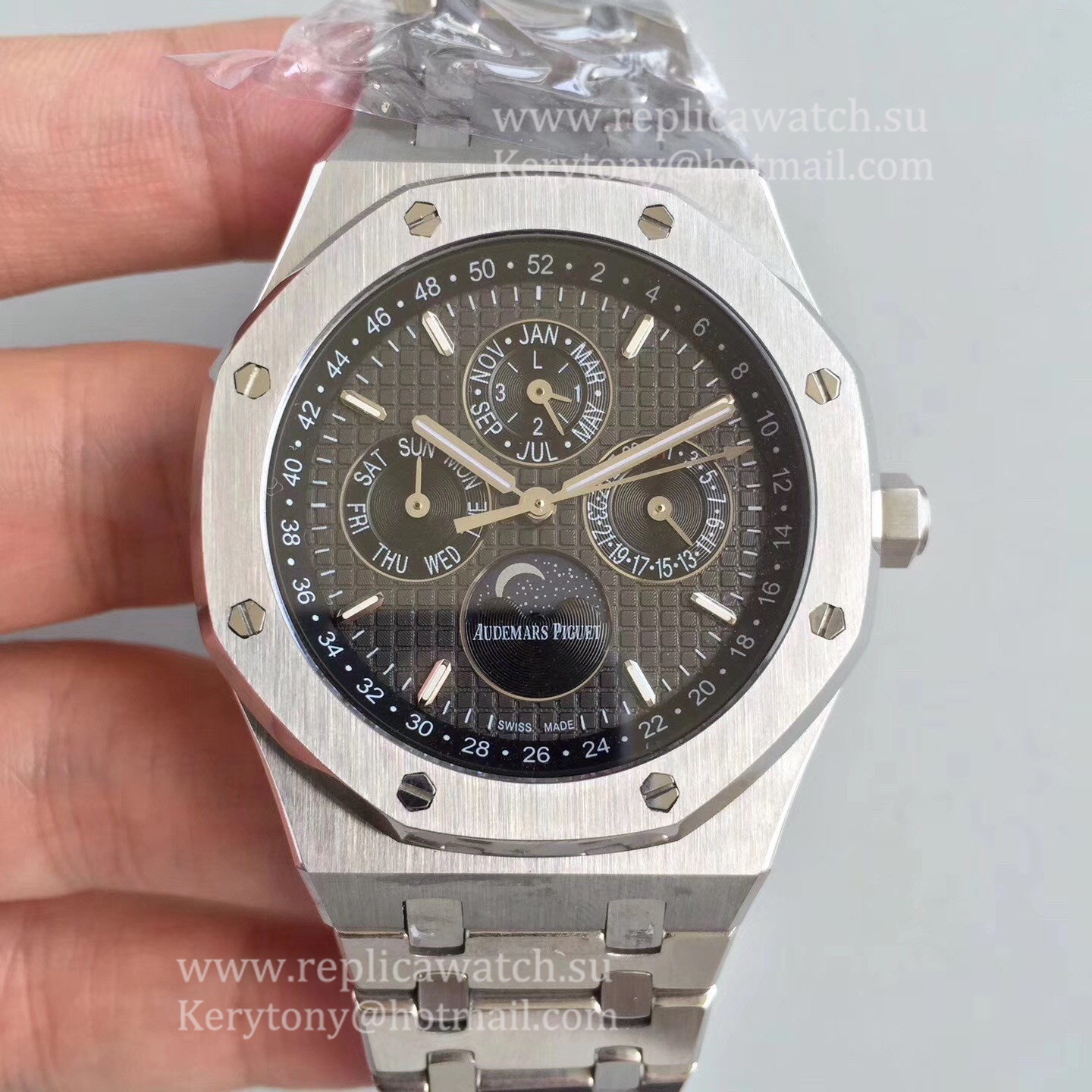 Shop Audemars P1g*et Royal Oak Perpetual Calendar 41mm 26574ST.OO.1220ST.02 BF SS Black Dial 5134