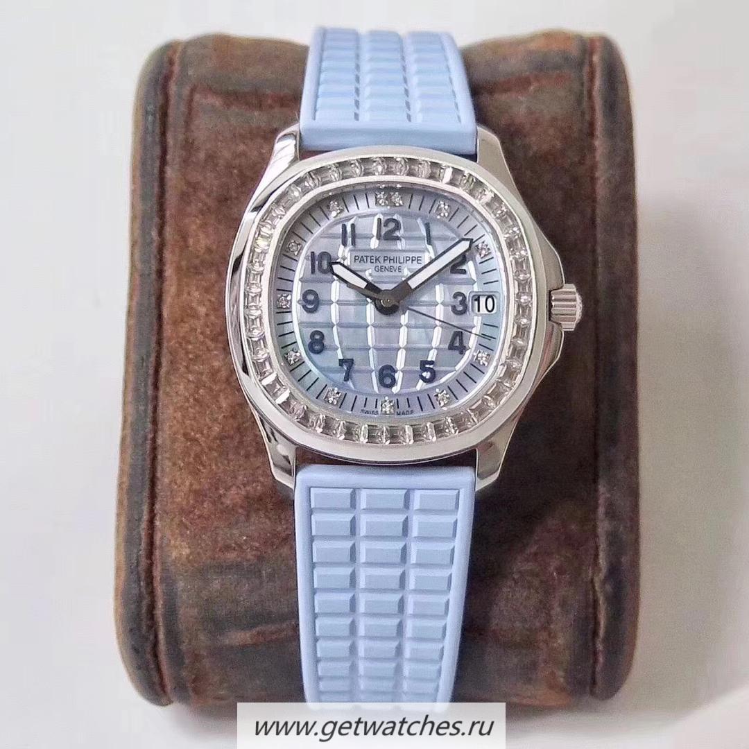 Replica Pat*k Phi1i*pe Aquanaut Luce Ladies 5072 PPF SS & D1am0nds Blue Dial 324SC