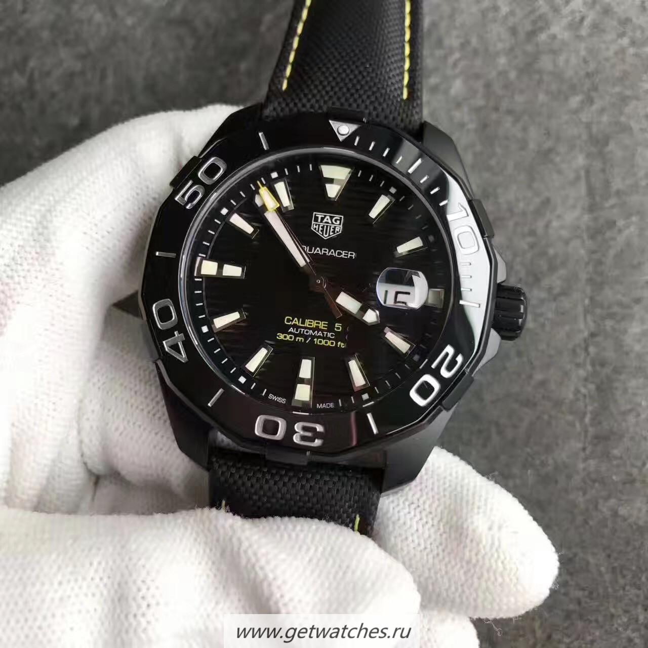 Fake Tag Heuer Aquaracer Calibre 5 WAY2010.BA0927 Noob Factory SS Black Dial SW200