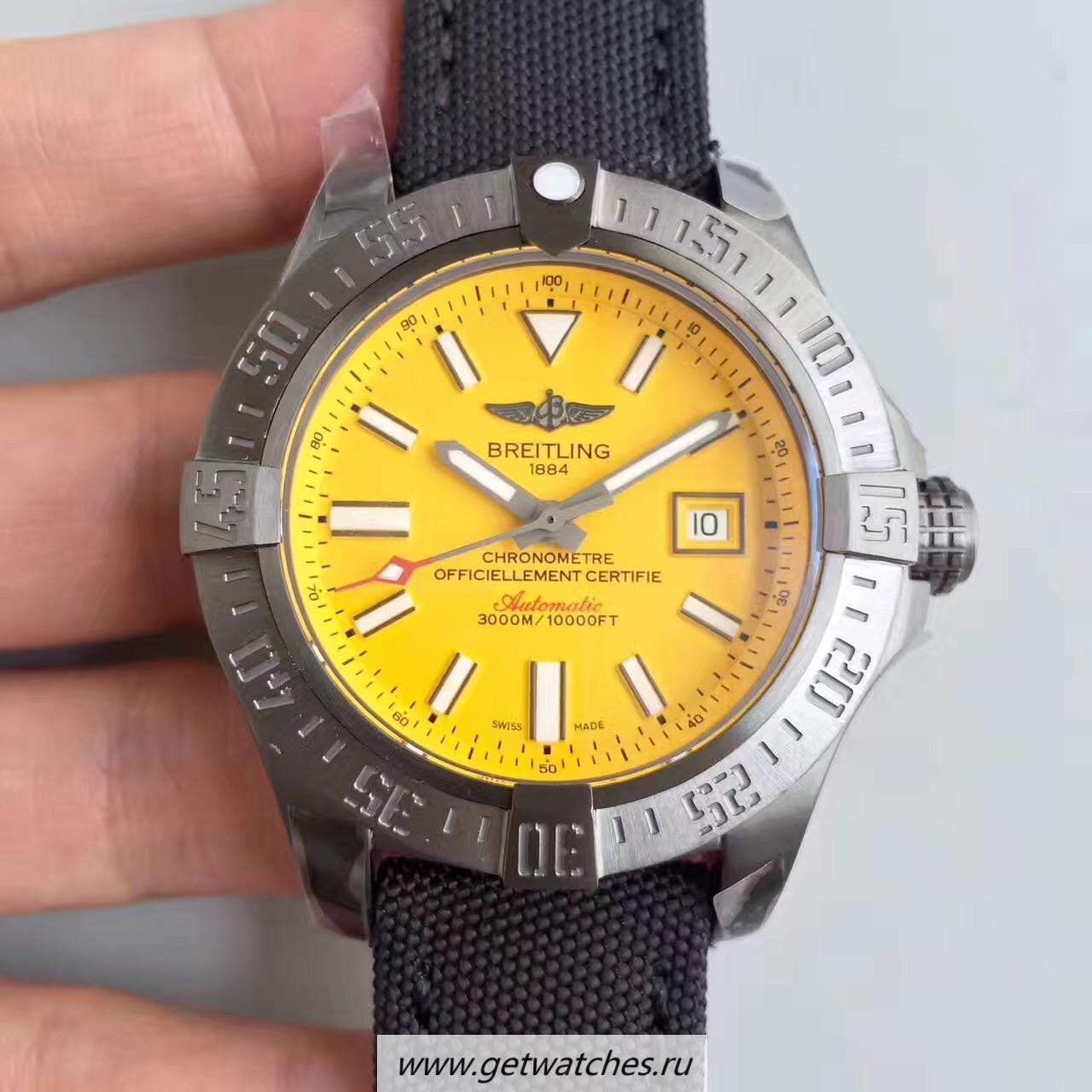 Replica Breitling Avenger II Seawolf A1733110/I519/106W/A20BASA.1 GF SS Yellow Dial 2836