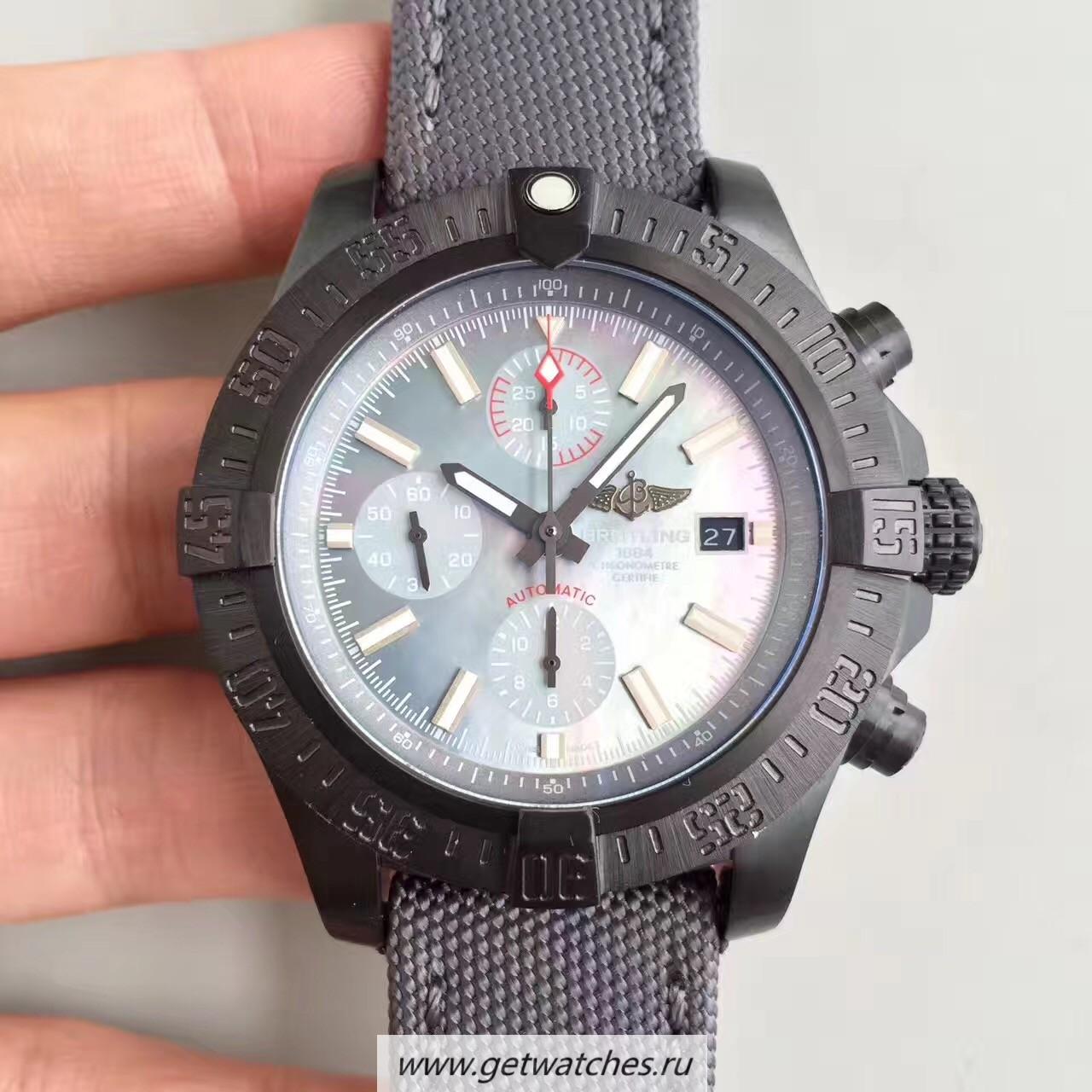Replica Breitling Avenger II USA Military Limited Edition M13371BU Noob Factory PVD Mother Of Pearl Dial 7750