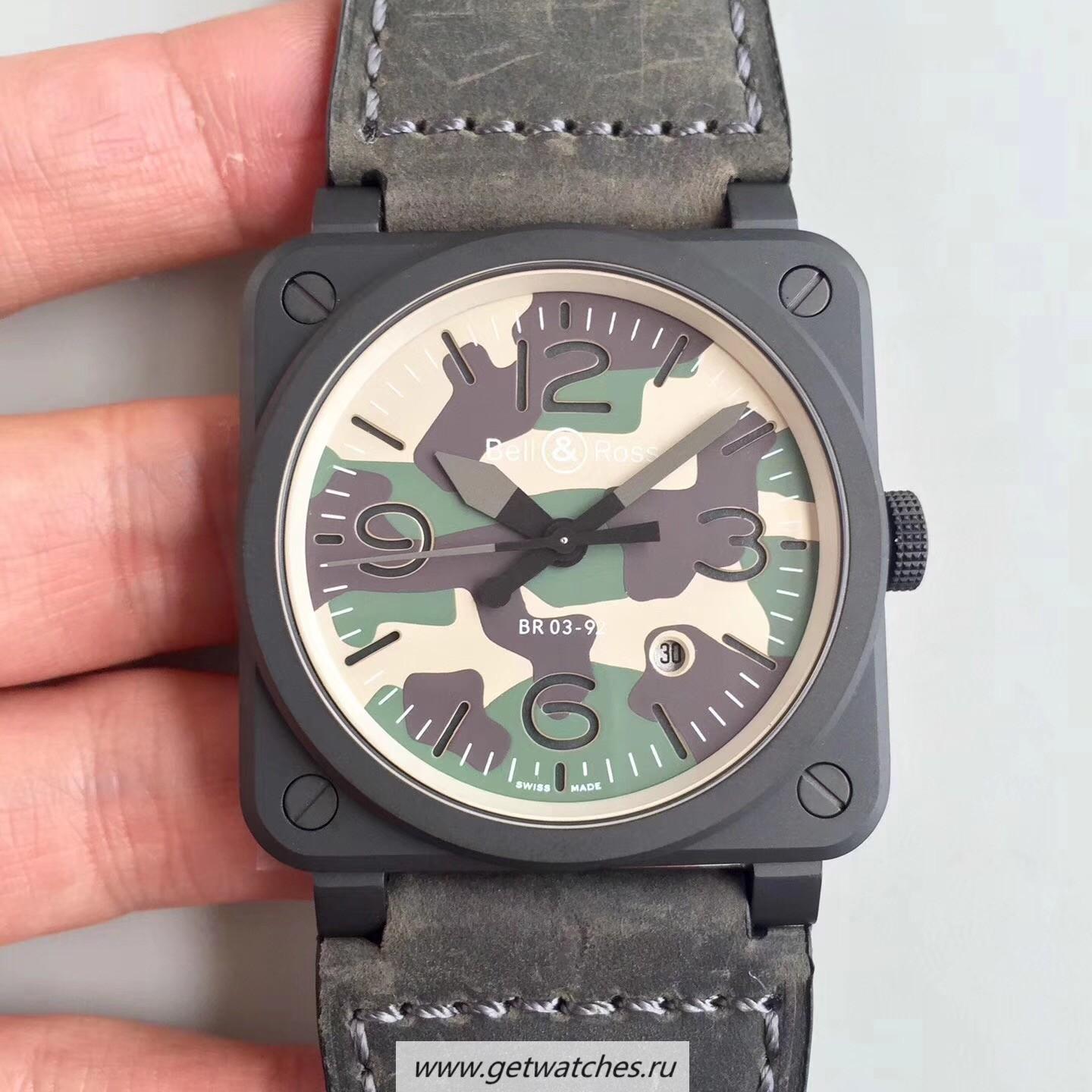 Best Price Bell & Ross BR 03-92 Black Camo BRF PVD Grey Safari Dial M9015