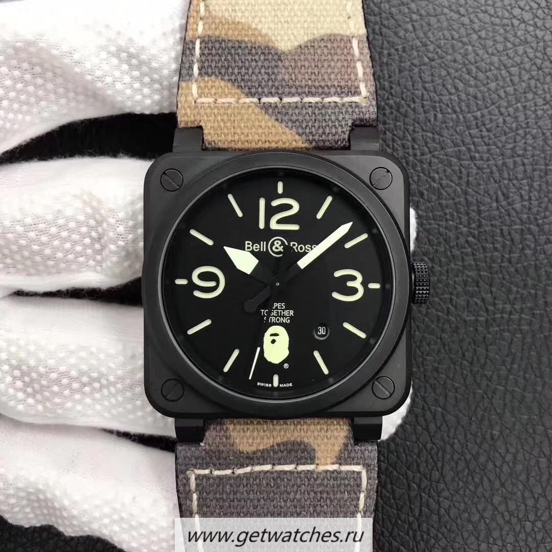 Perfect Replica Bell & Ross BR 03-92 PVD Bape Noob Factory V3 PVD Black Apes Dial M9015
