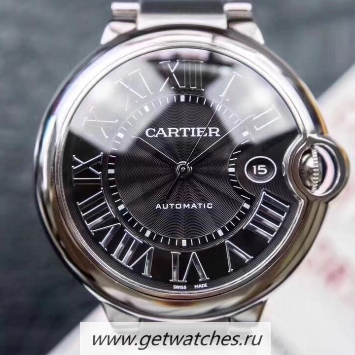 Perfect Replica Ca*t1er Ballon Bleu 42mm WSBB0003 V6F V5 SS Black Dial 2824