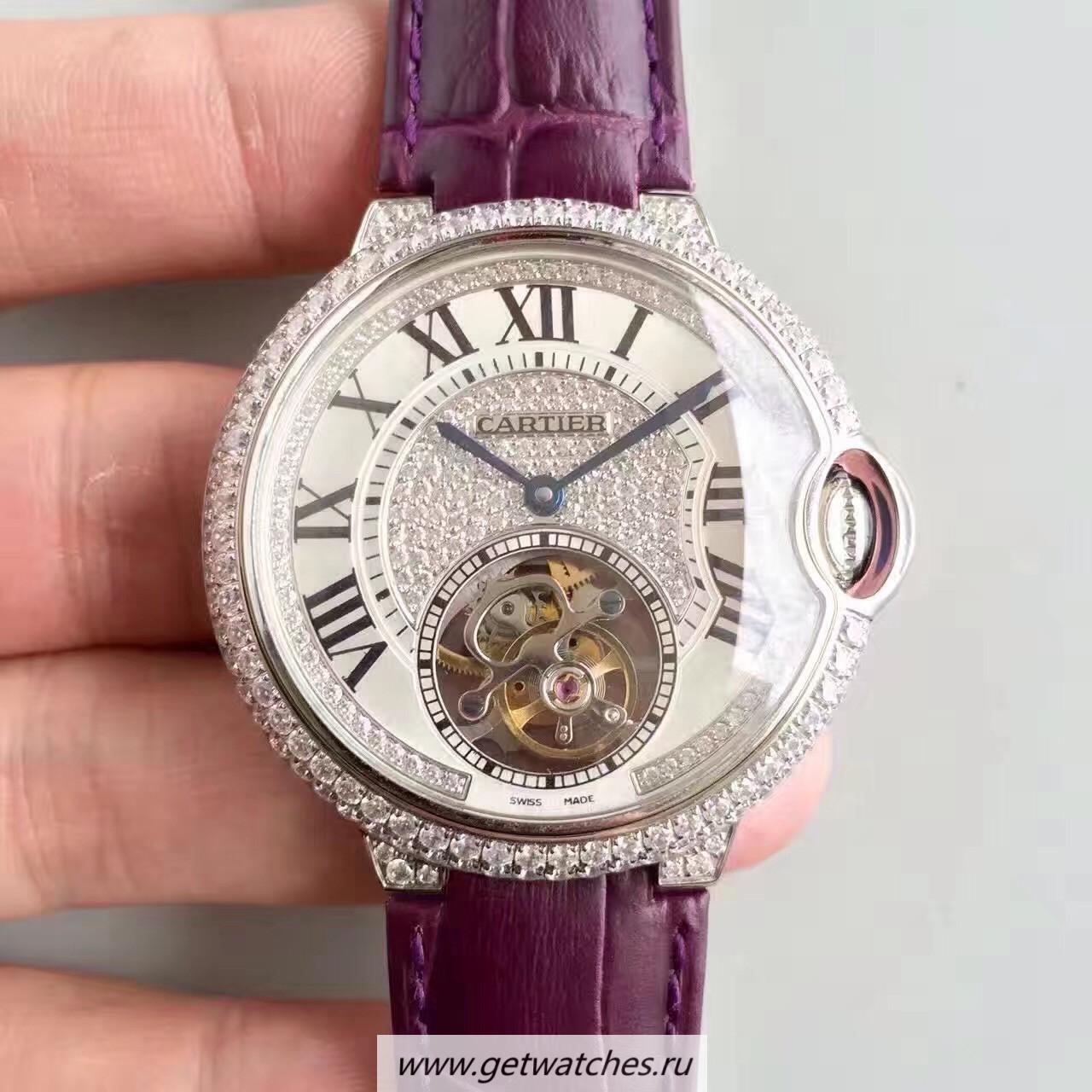 Best Price Ca*t1er Ballon Bleu Flying Tourbillon HPI00716 39mm TF SS & D1am0nds D1am0nds Dial 9452MC