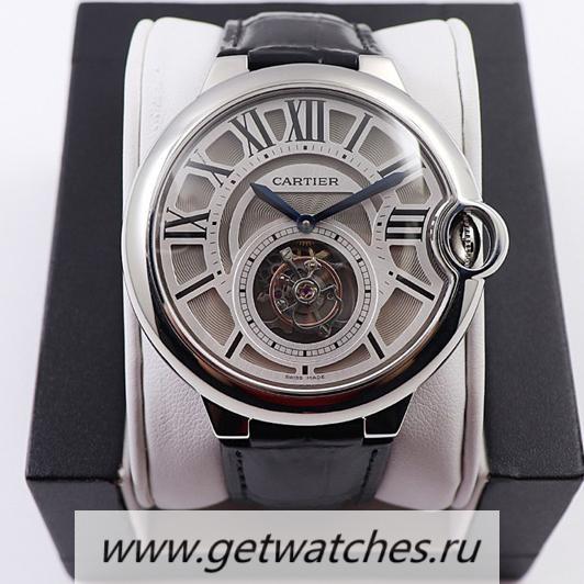 High Quality Ca*t1er Ballon Bleu Flying Tourbillon W6920021 BBRF SS Silver Dial 9452MC