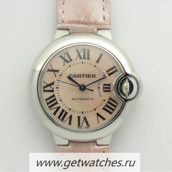 Replica Ca*t1er Ballon Bleu Ladies 33mm WSBB0002 V6F SS Pink Mother Of Pearl Dial Seiko NH05A