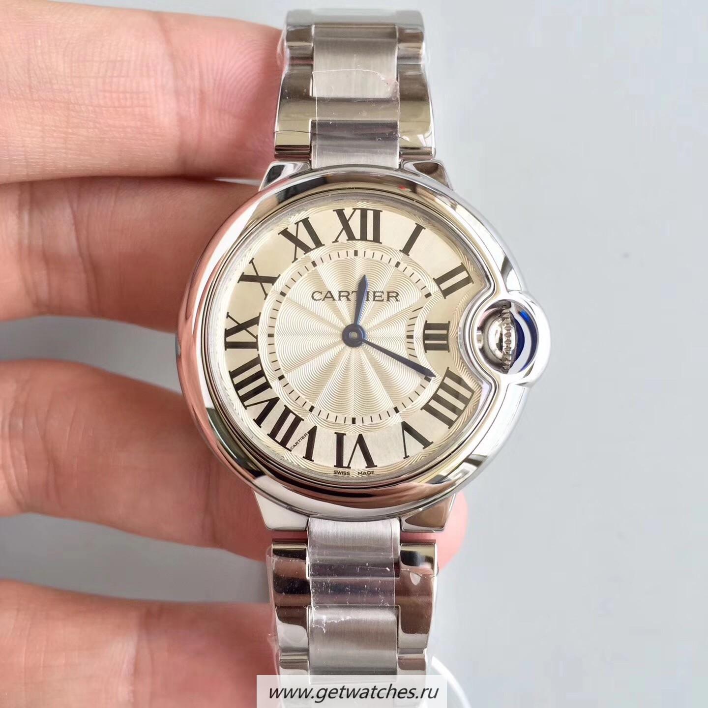 High Quality Ca*t1er Ballon Bleu W6920084 33mm V6F SS Silver Dial Quartz