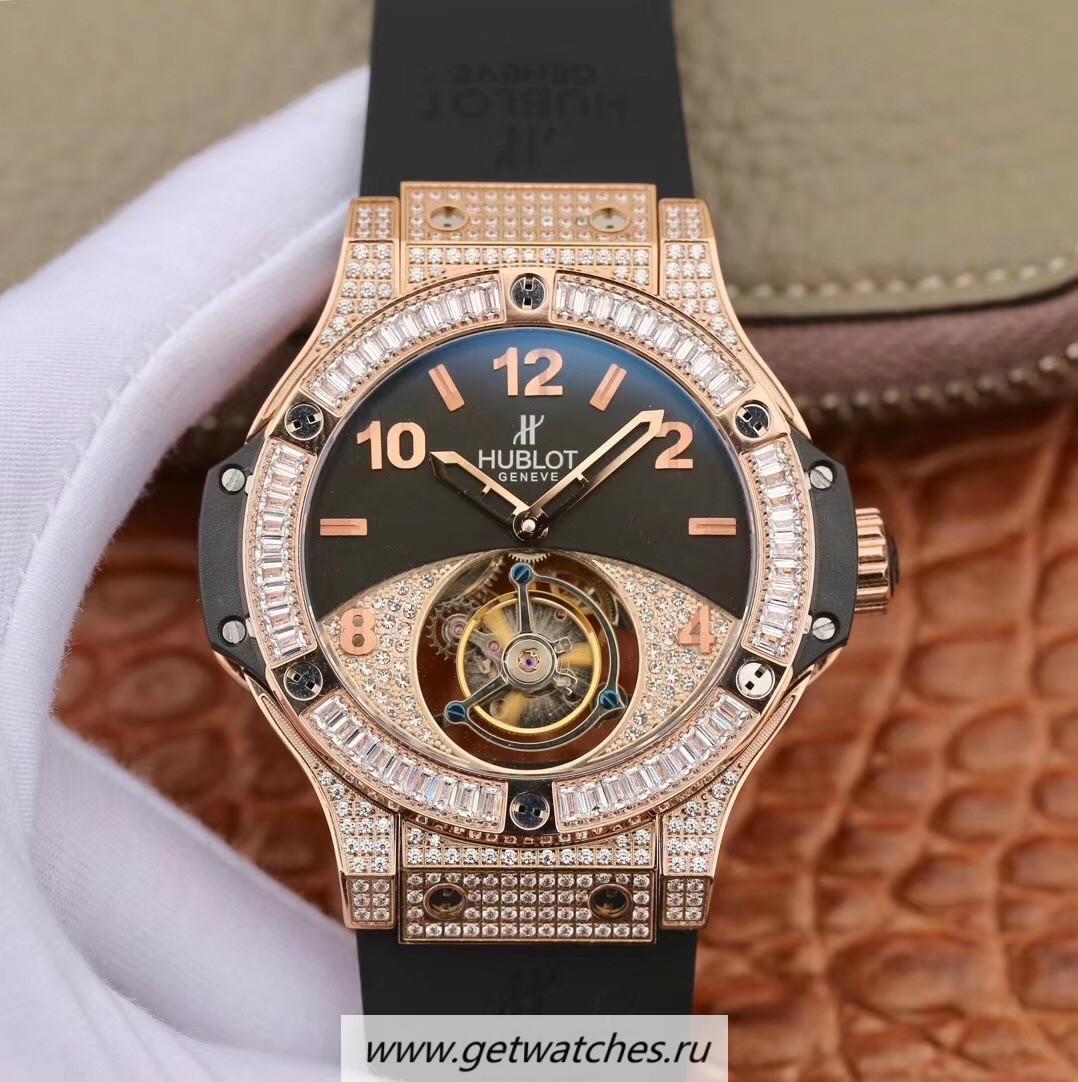 Best Price Hublot Big Bang Tourbillon Noob Factory Rose Gold & D1am0nds Black & D1am0nd Dial Tourbillon