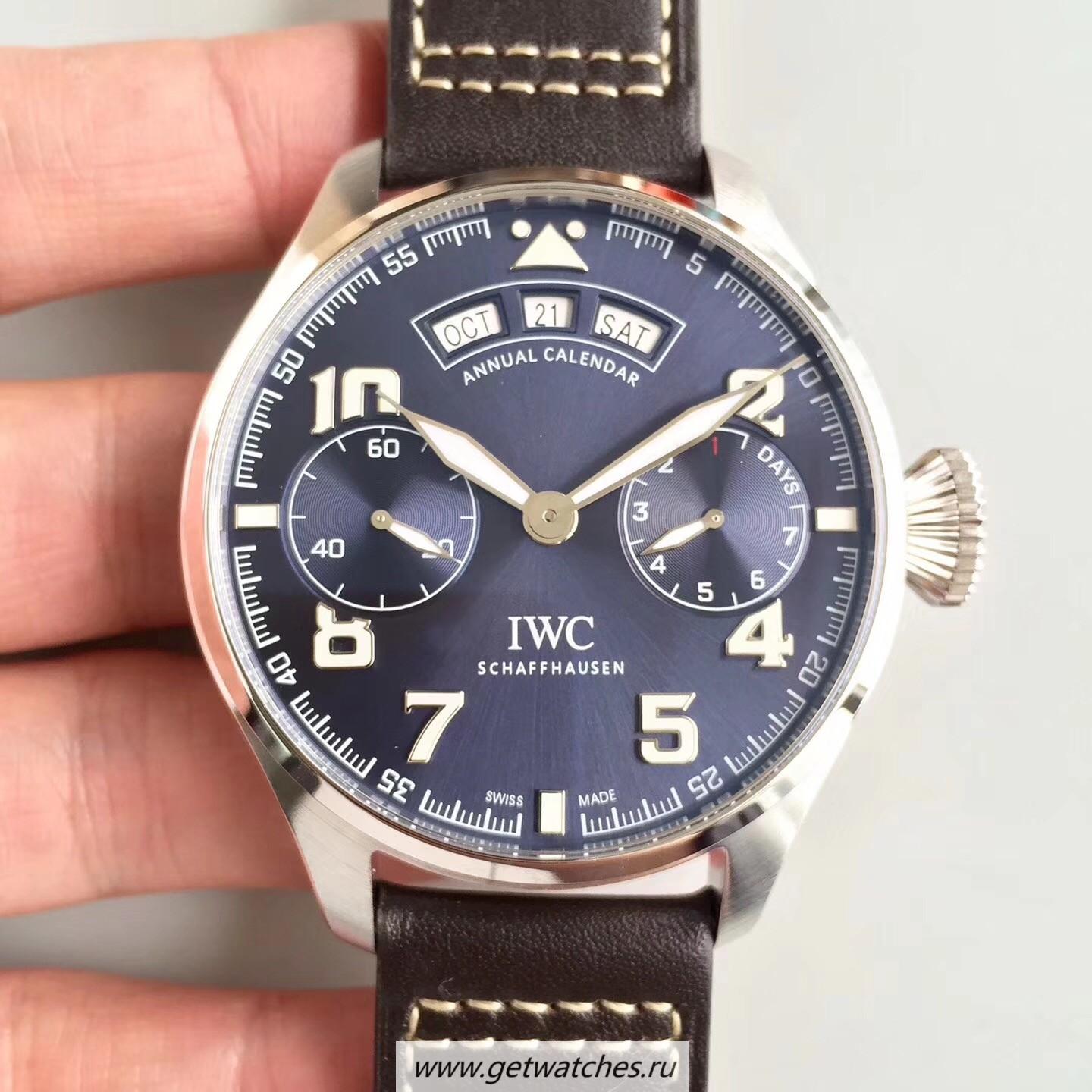 Replica IWC Big Pilot Annual Calendar Edition 150 Years IW502708 Noob Factory SS Blue Dial 52850