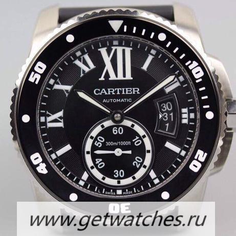 Shop Ca*t1er Calibre Diver 42mm V6F SS Black Dial M9015