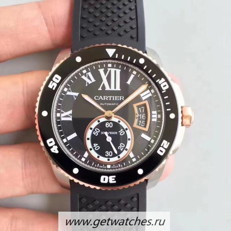 NEW Replica Ca*t1er Calibre Diver W7100055 42mm JJF SS Black Dial M9015