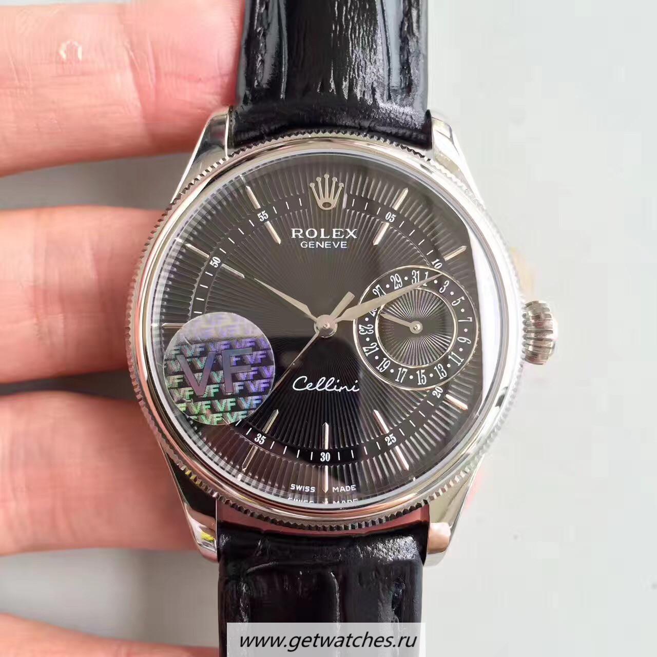 Replica R01ex Cellini Date 50519 VF SS Black Dial 3165
