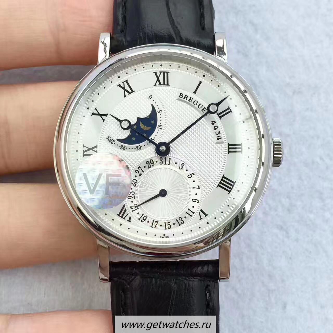 Fake Breguet Classique Moonphase 4434 VF SS Silver Dial Caliber 5165R