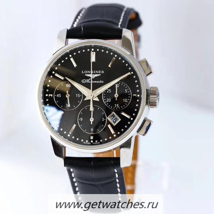 Shop Longines Conquest Classic Chrono ACF SS Black Dial 7750