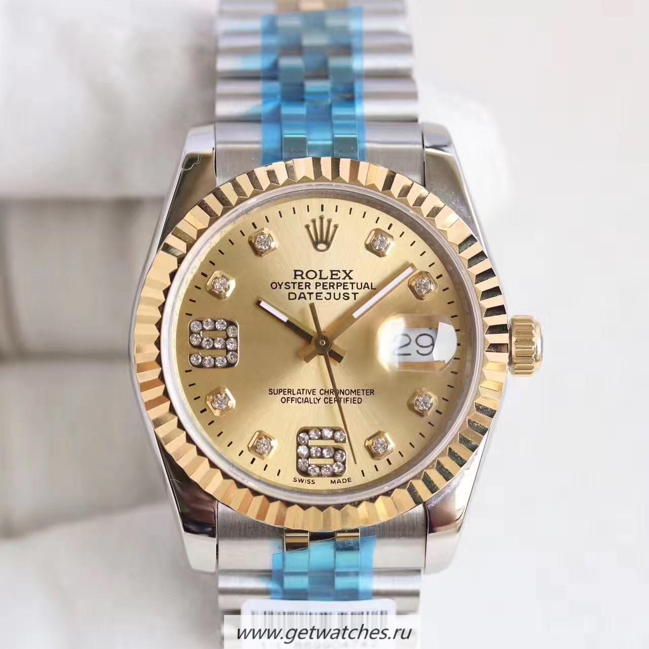 Best Price R01ex Datejust 36 116233 36mm Noob Factory SS & Yellow Gold Champagne & D1am0nds Dial 2836