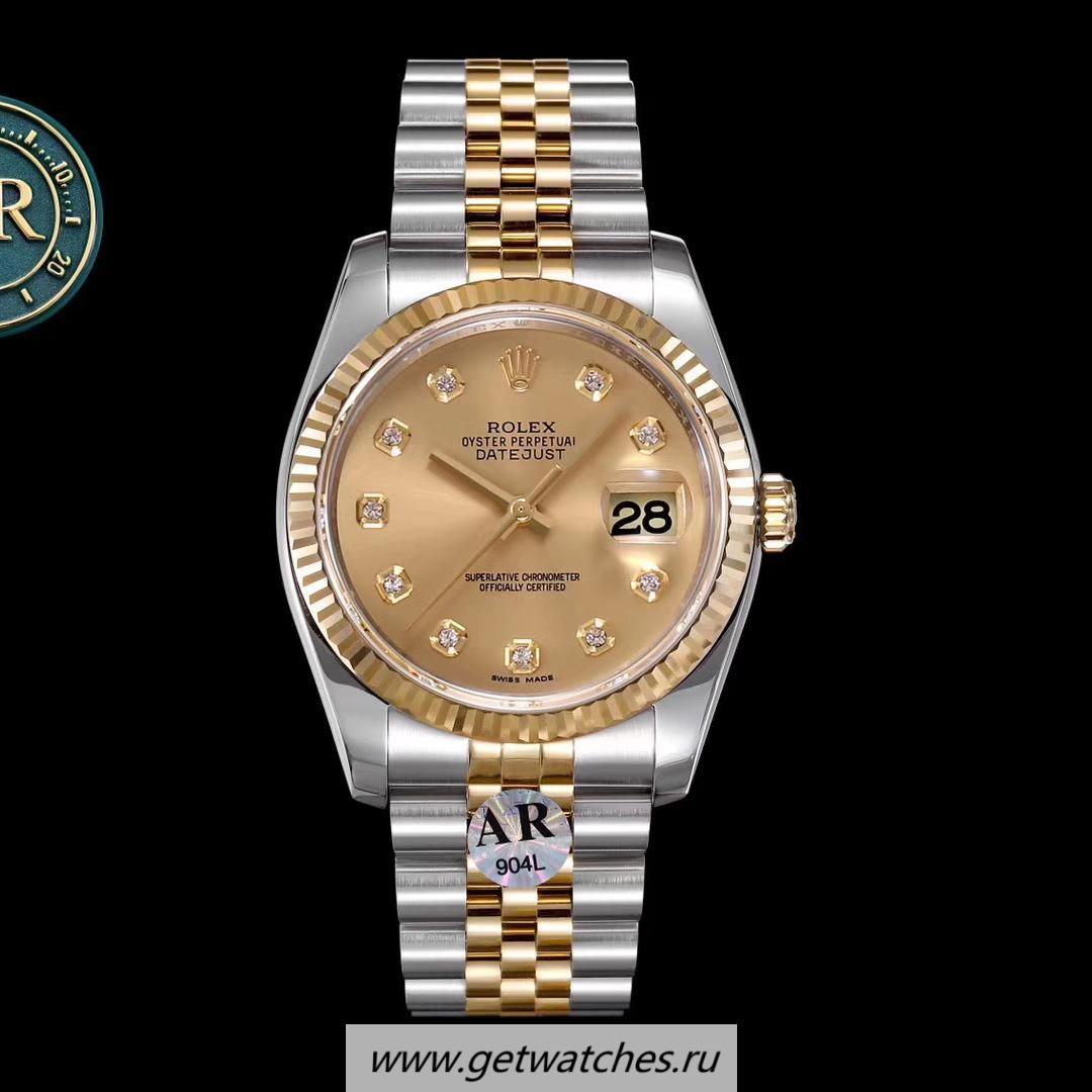 Shop R01ex Datejust 36 116233 ARF V3 SS 904L & Yellow Gold Champagne Dial 3135
