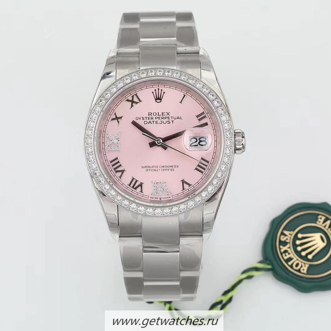 NEW Replica R01ex Datejust 36 126233 EWF SS & D1am0nd Pink Dial 3235