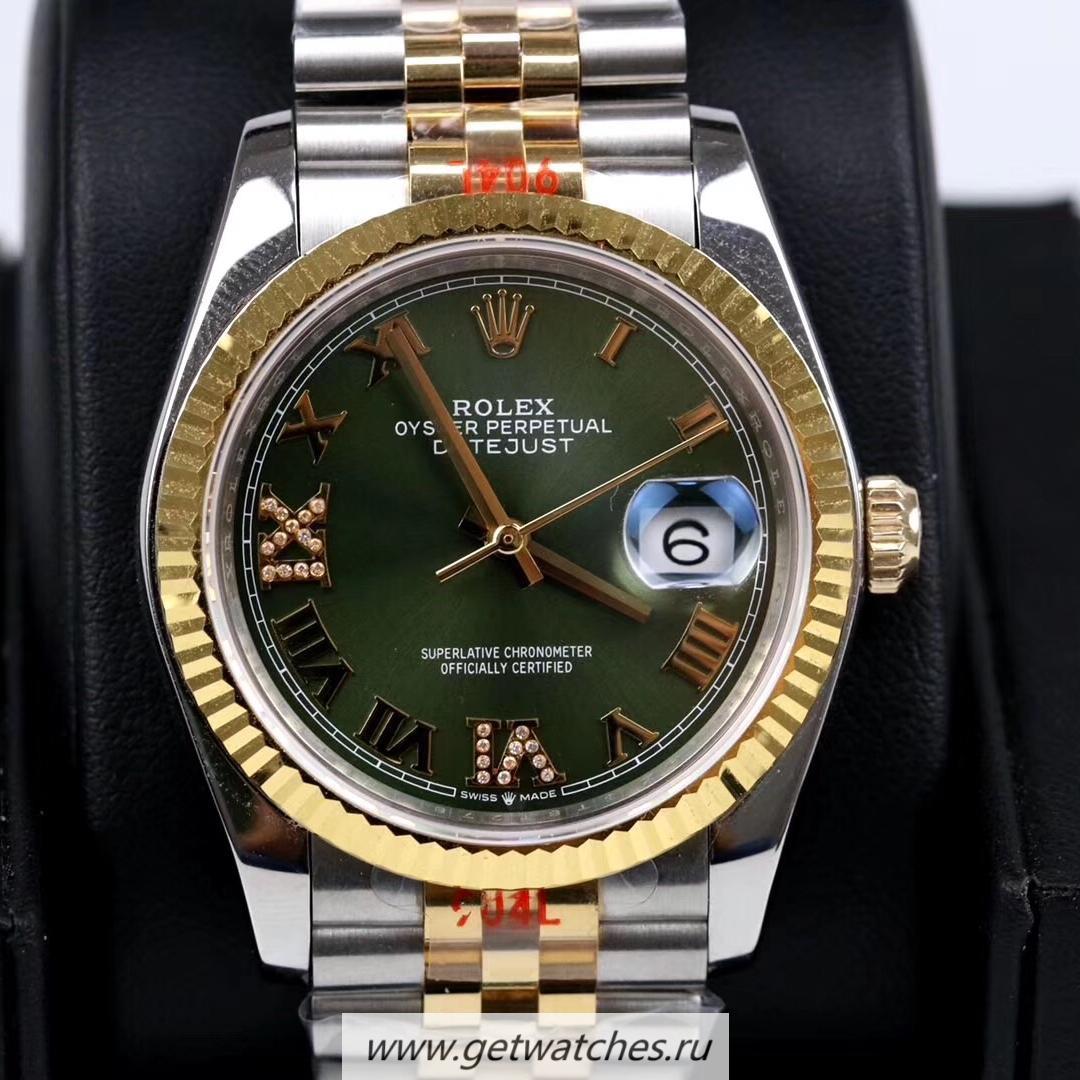 High Quality R01ex Datejust 36mm 116233 GMF SS 904L & Yellow Gold Green Dial 2824