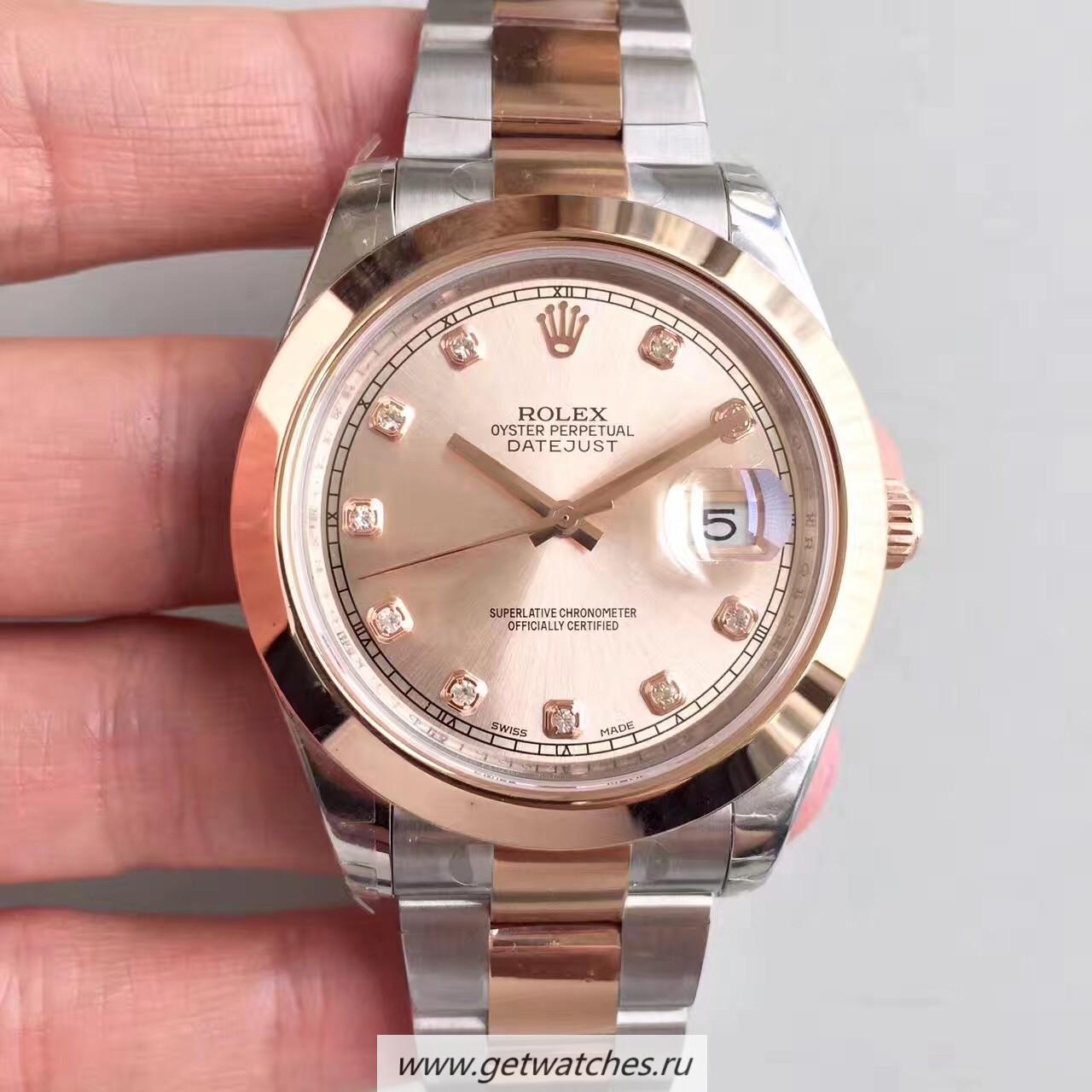 Perfect Replica R01ex Datejust II 126301 41mm EWF SS & Rose Gold Rose Gold Dial 3136