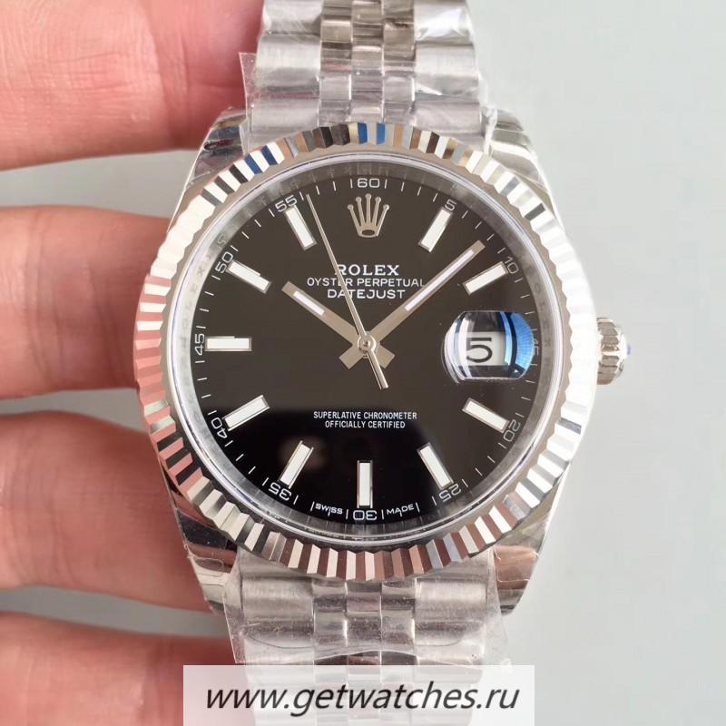Fake R01ex Datejust II 126334 41mm EWF SS Black Dial 3235
