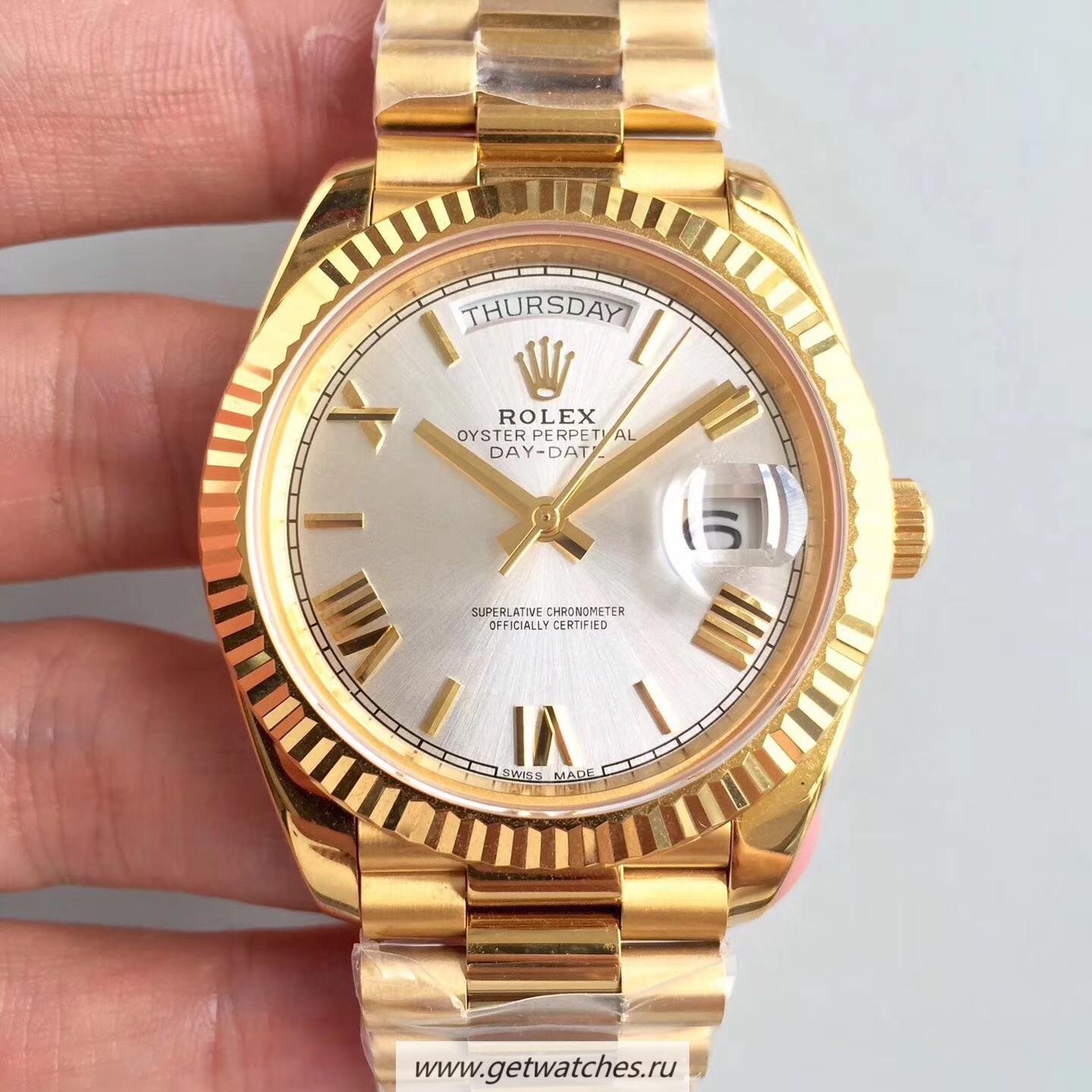 NEW Replica R01ex Day-Date 40 228238 40mm ARF SS 904L With 18K Yellow Gold Wrapped Rhodium Dial 3255