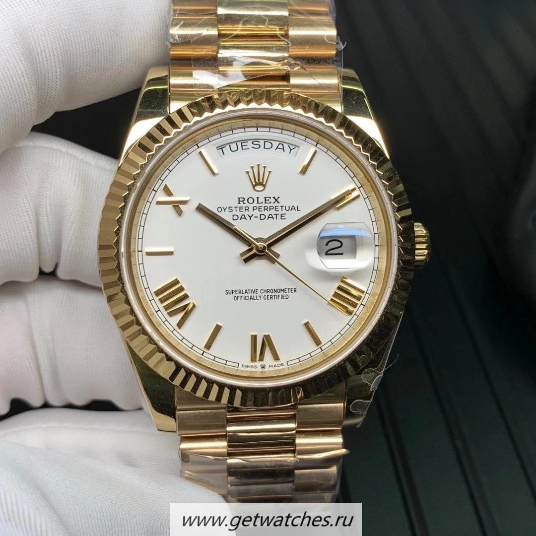 Shop R01ex Day-Date 40 228238 GMF Yellow Gold & SS 904L White Dial 2836