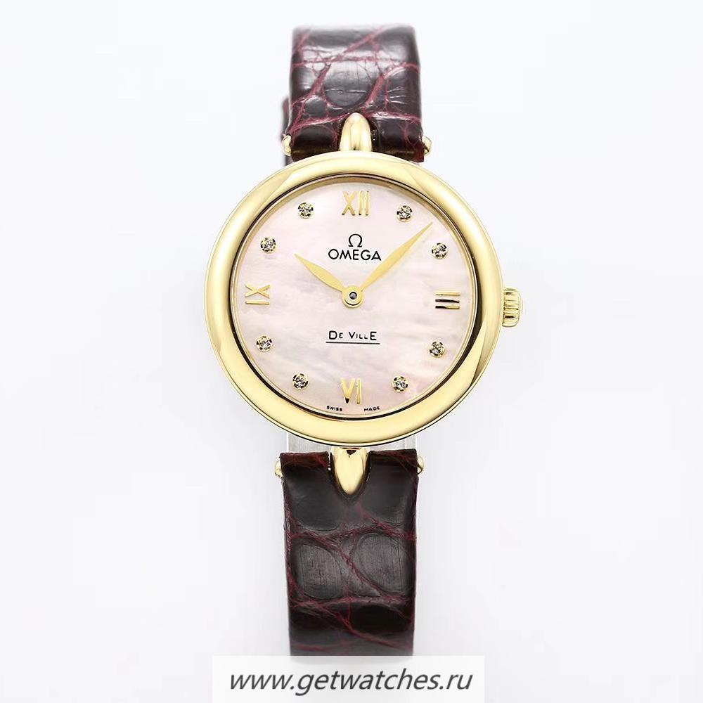 Perfect Replica 0me*ga De Ville Prestige Ladies 424.53.27.60.55.001 27mm GSF Yellow Gold MOP Dial Quartz