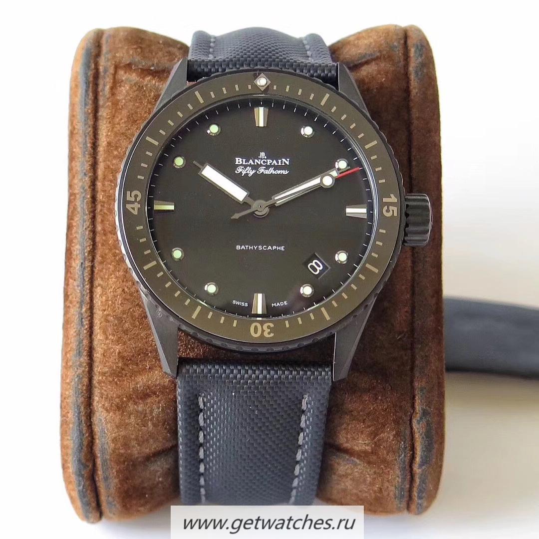 Perfect Replica Blancpain Fifty Fathoms Bathyscaphe 5000-0130-B52A ZF DLC Black Dial 1315