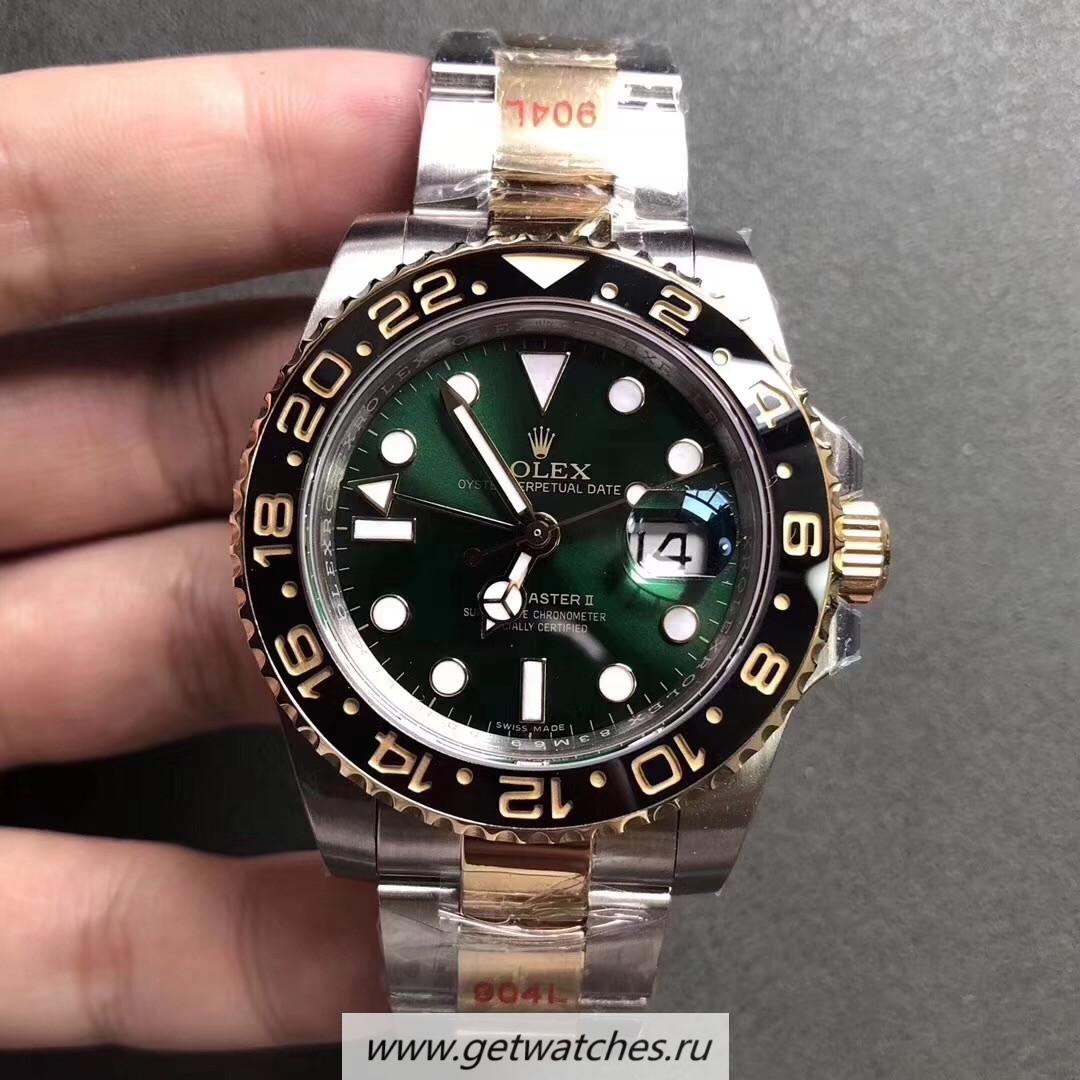 High Quality R01ex GMT-Master II 116713 GMF V2 SS 904L & Yellow Gold Green Dial 2836