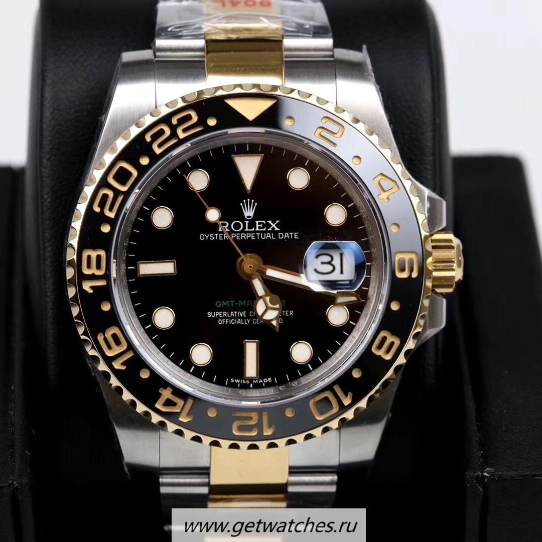 Perfect Replica R01ex GMT-Master II 116713 LN GMF V3 18K Yellow Gold Wrapped & 904L SS Black Dial 3186