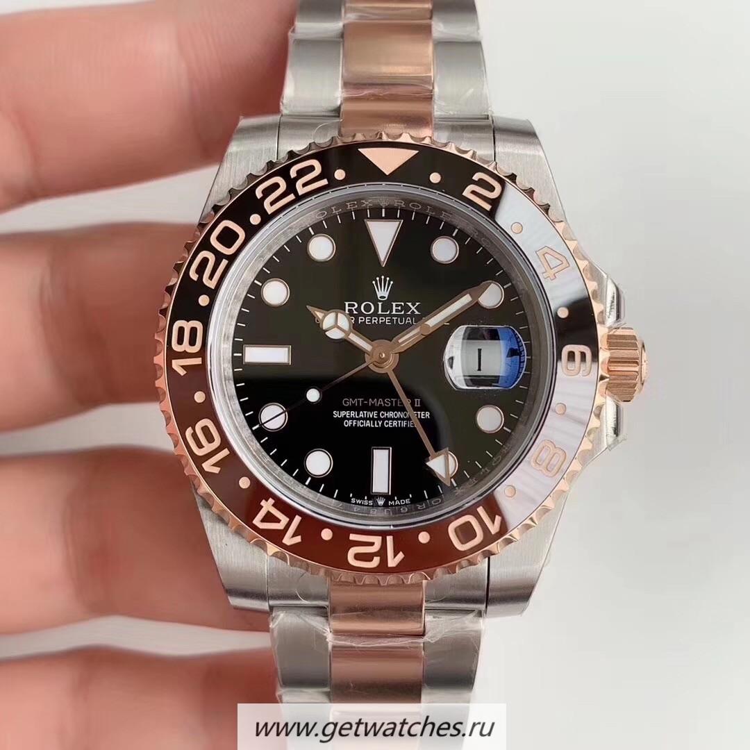 High Quality R01ex GMT-Master II 126711 CHNR EWF SS & Rose Gold Black Dial 2836