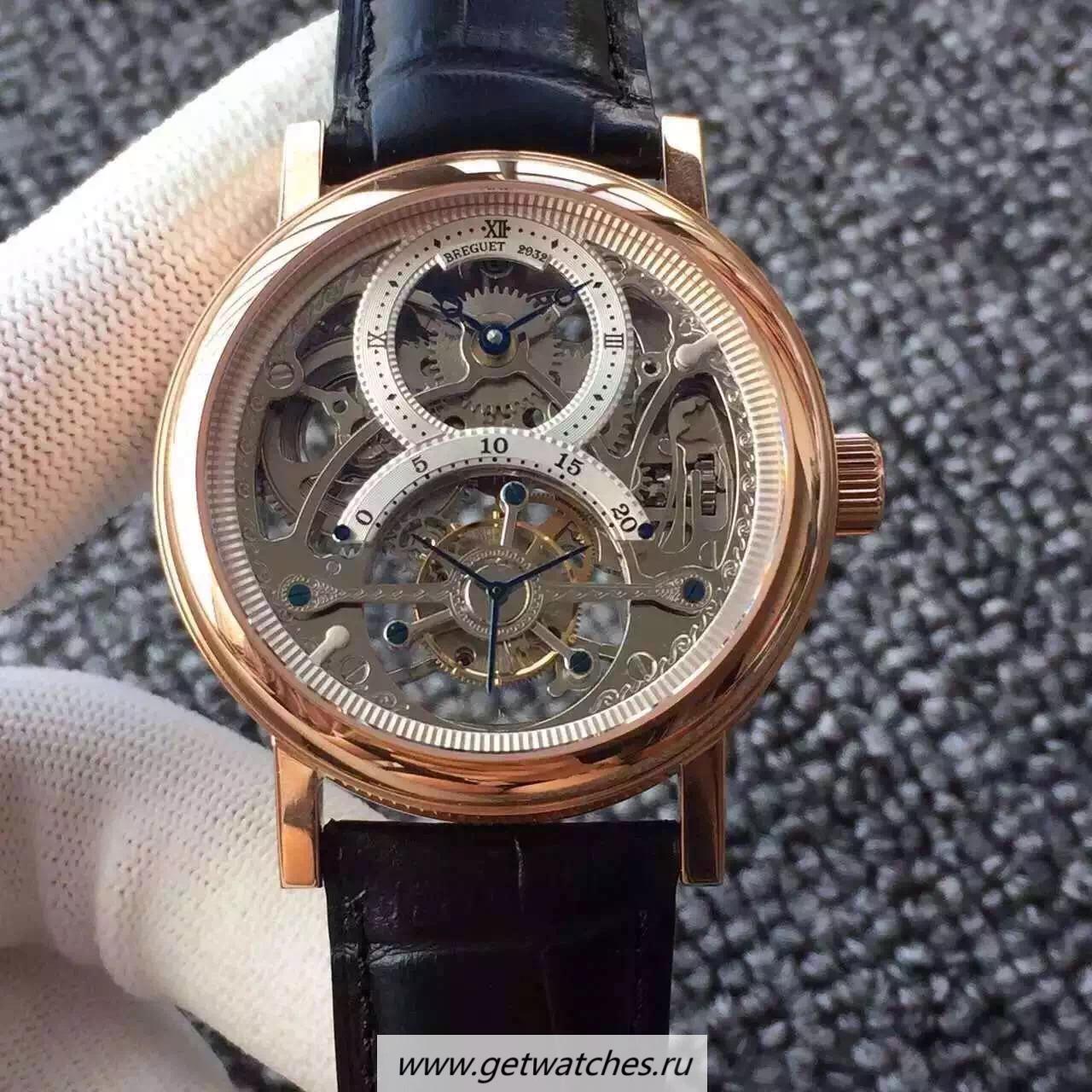 Copy Breguet Grand Complication Tourbillon AXF Rose Gold White Skeleton Dial Tourbillon