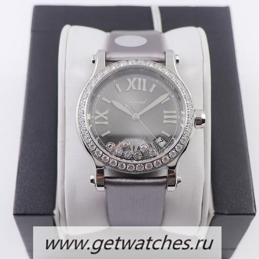 Perfect Replica Chopard Happy Sport 30mm Automatic Ladies YF SS & D1am0nd Grey Dial 2892